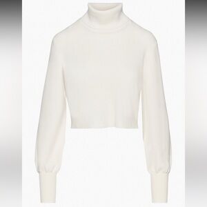 Aritzia Wilfred Rebecca merino wool cropped turtleneck sweater in Oak - XS